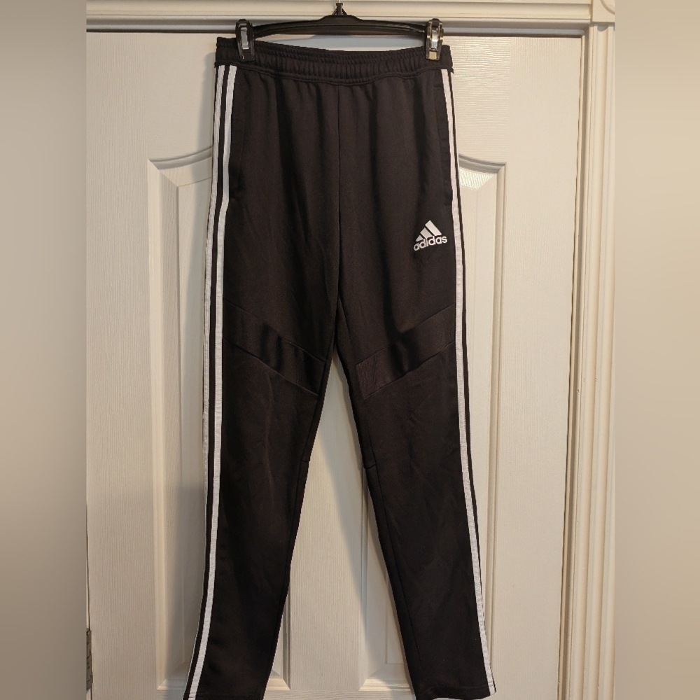 Adidas Women's Black Joggers with White Stripes